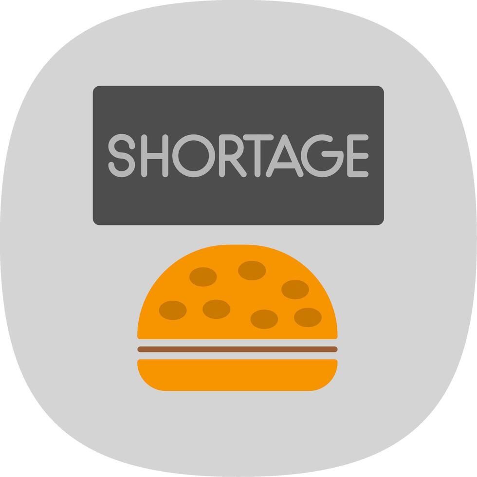 Shortage Flat Curve Icon vector