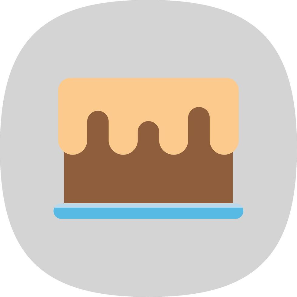 Cake Flat Curve Icon vector