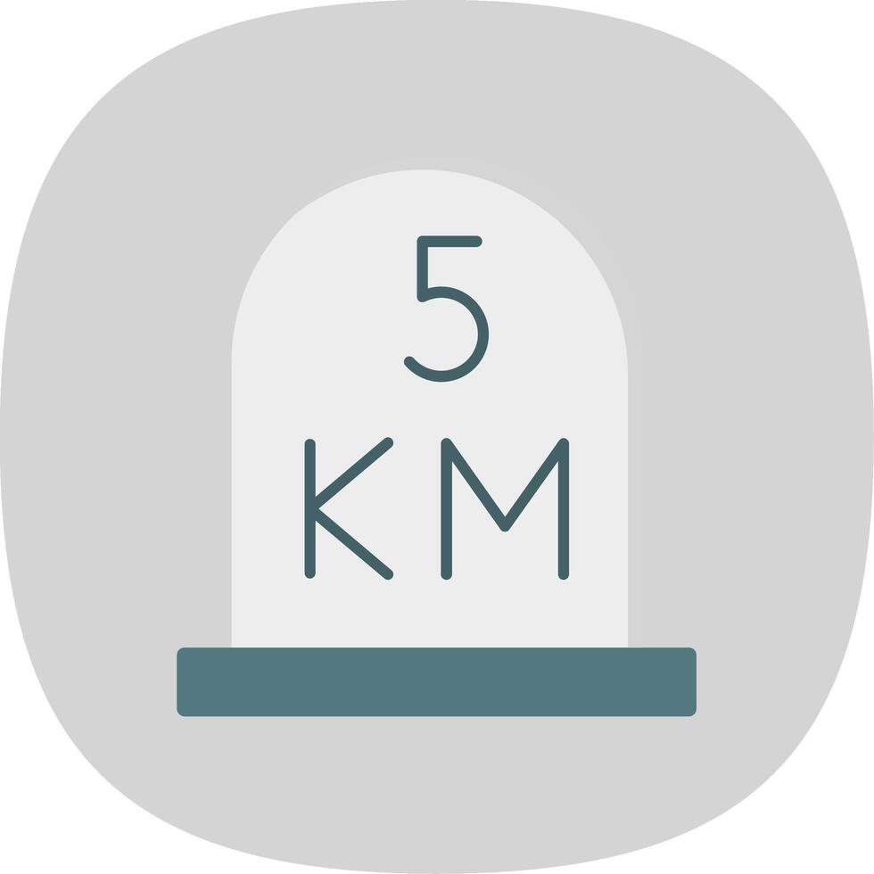 kilometer Flat Curve Icon vector
