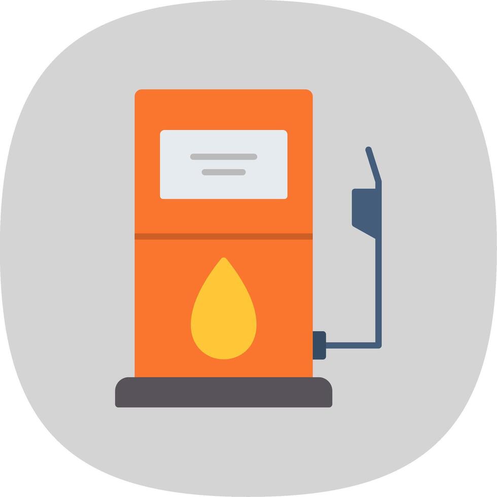 Gas Station Flat Curve Icon vector