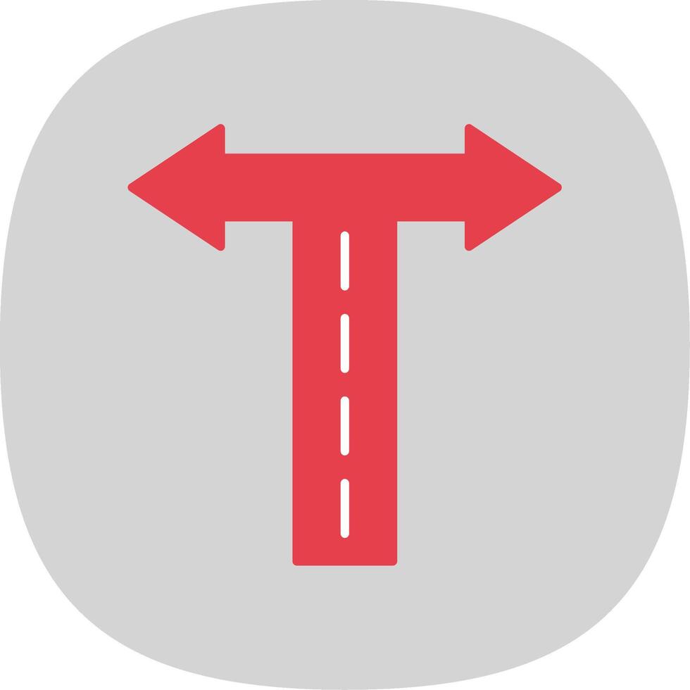 Crossroad Flat Curve Icon vector