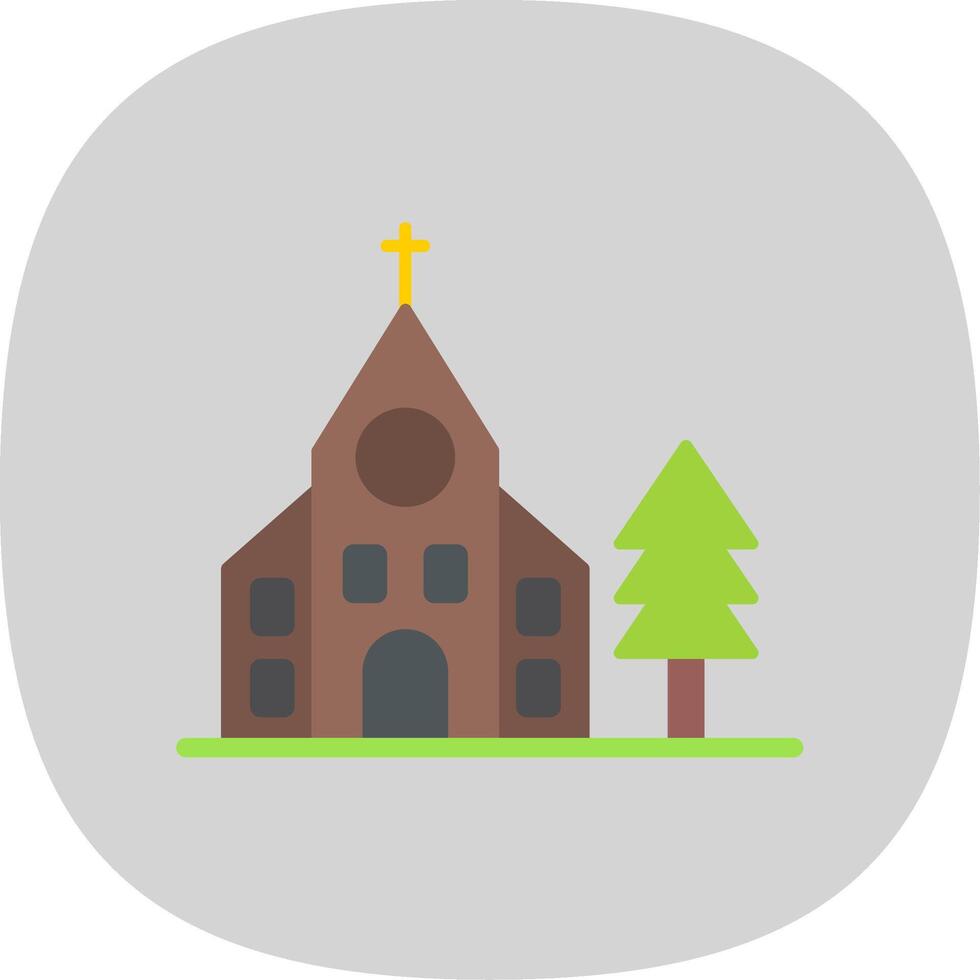 Church Flat Curve Icon vector