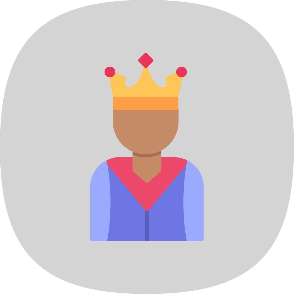 Prince Flat Curve Icon vector