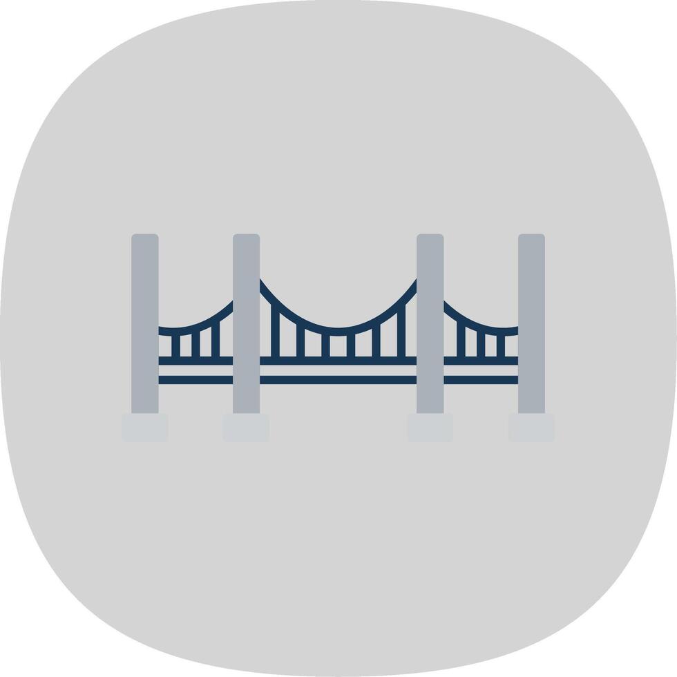 puente plano curva icono vector