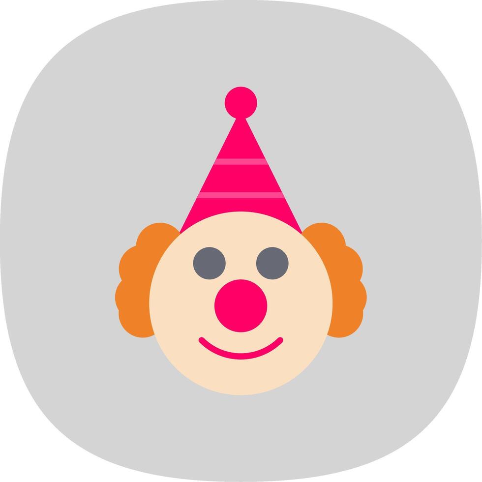 Clown Flat Curve Icon vector