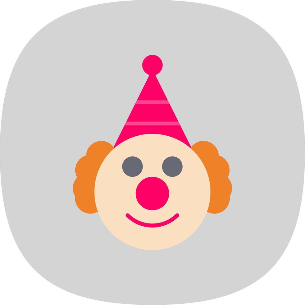 Clown Flat Curve Icon vector