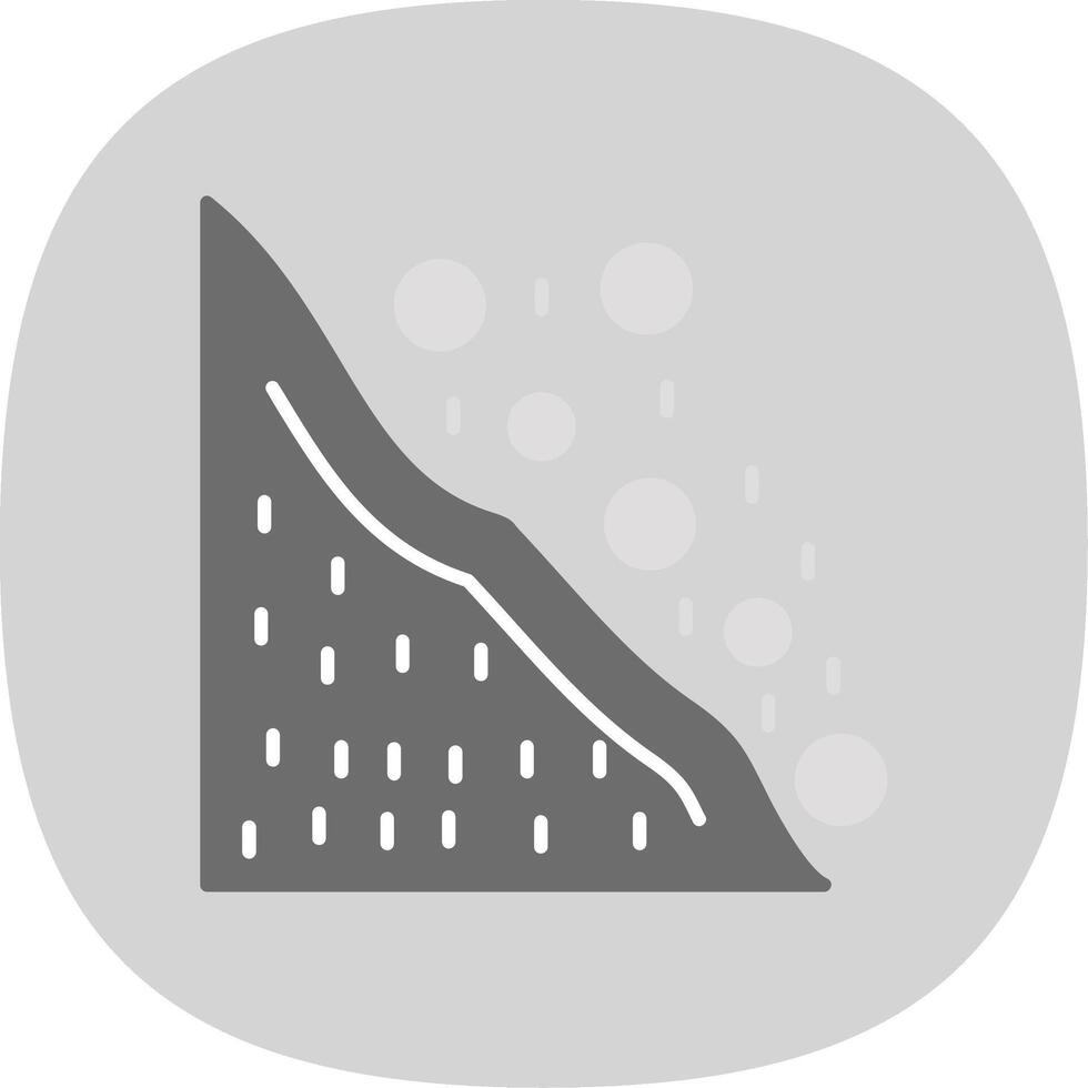 Snowslide Flat Curve Icon vector