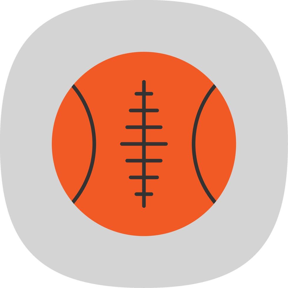 Deportes pelota plano curva icono vector
