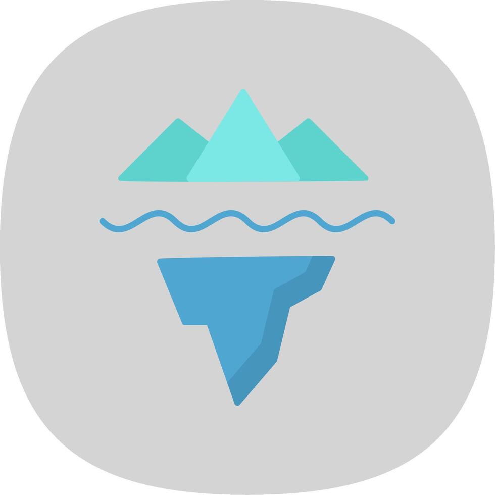iceberg plano curva icono vector