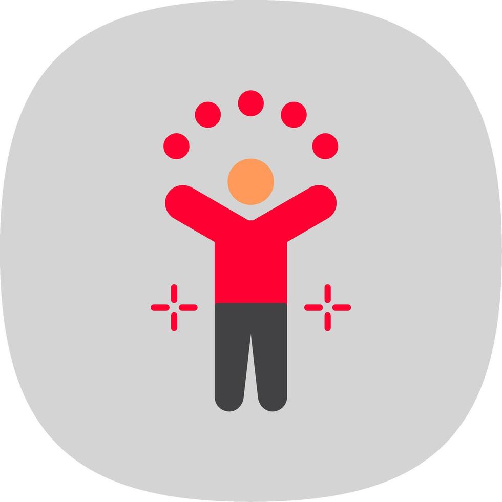 Juggling Ball Flat Curve Icon vector