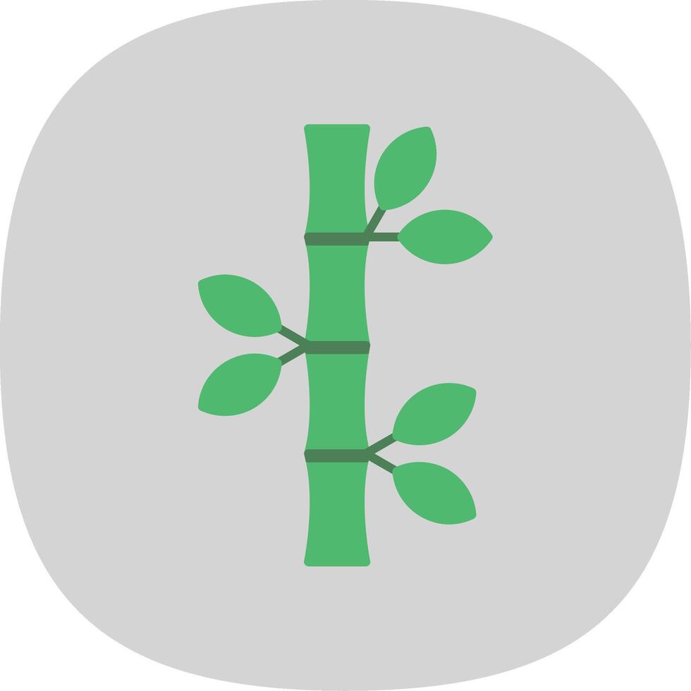 Bamboo Flat Curve Icon vector