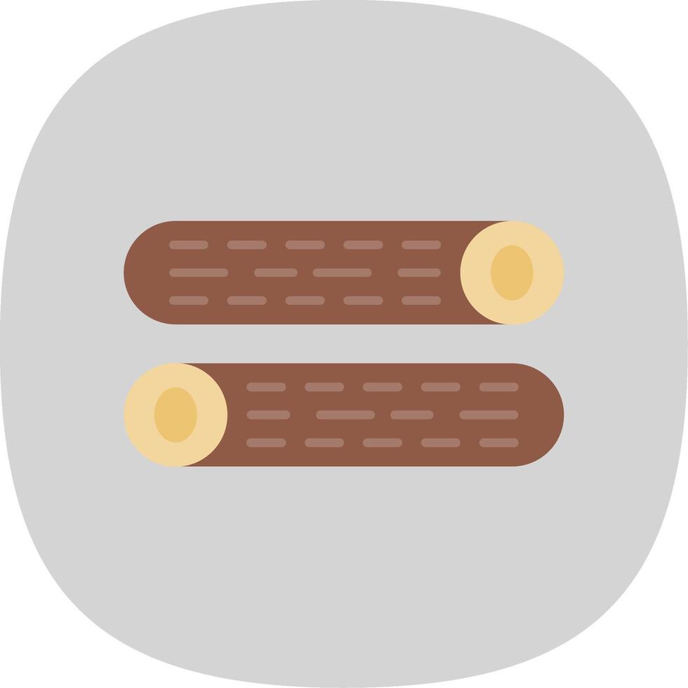 Wood Log Flat Curve Icon vector