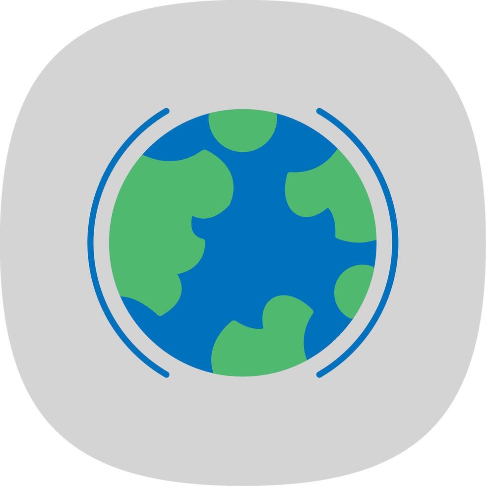 Earth Flat Curve Icon vector