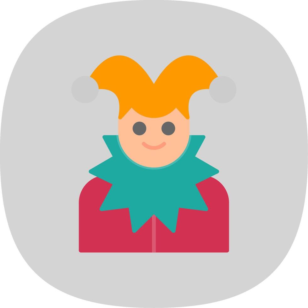 Jester Flat Curve Icon vector