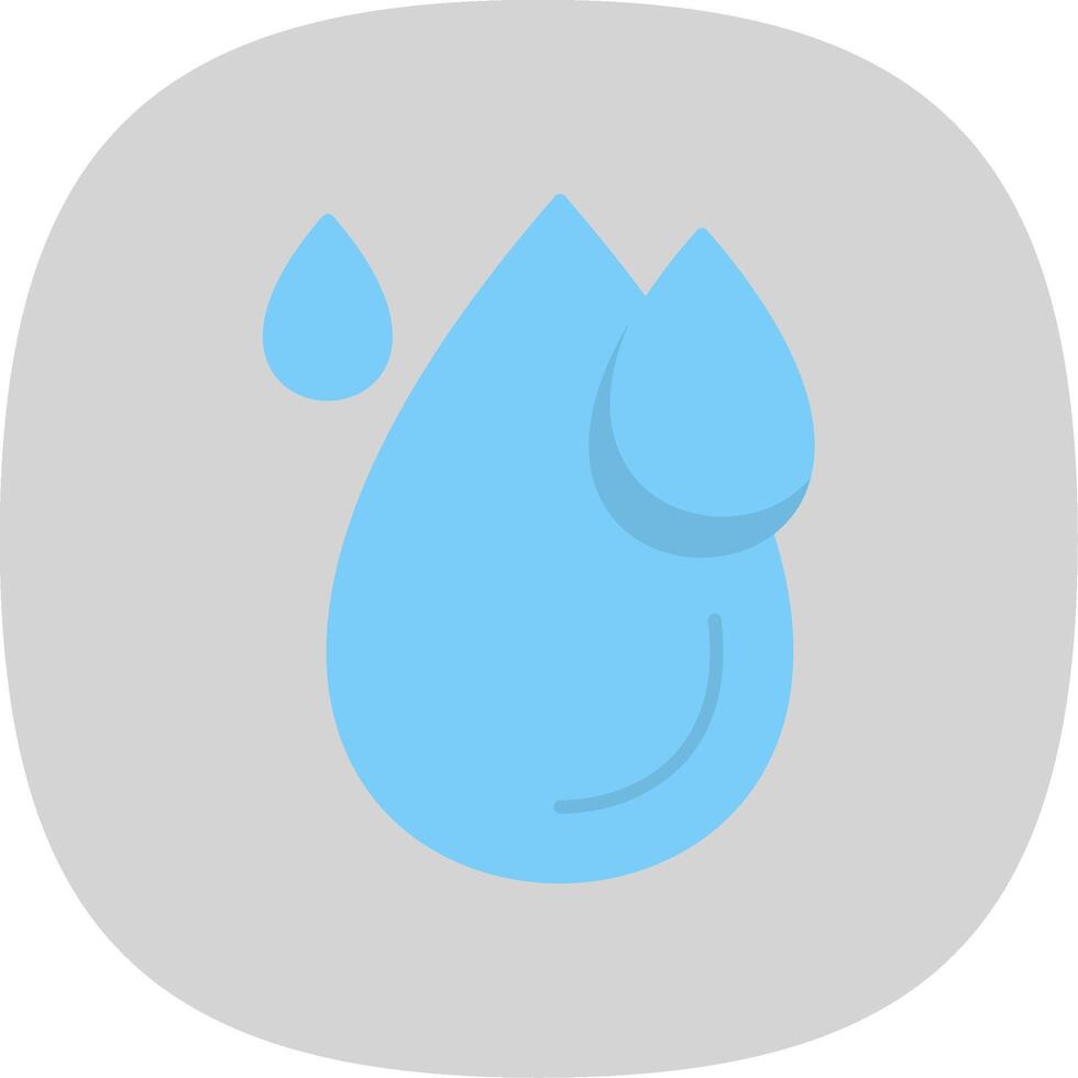 Water Drop Flat Curve Icon vector