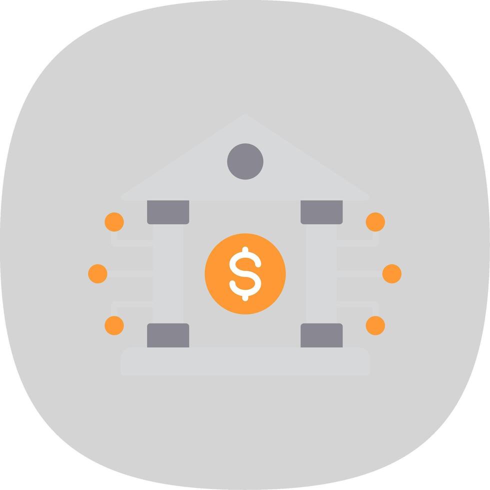 Banking System Flat Curve Icon vector