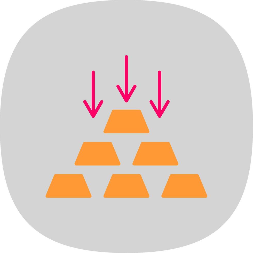Gold Ingot Flat Curve Icon vector