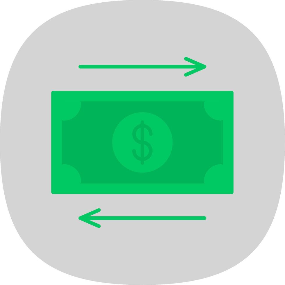 Cash Flow Flat Curve Icon vector