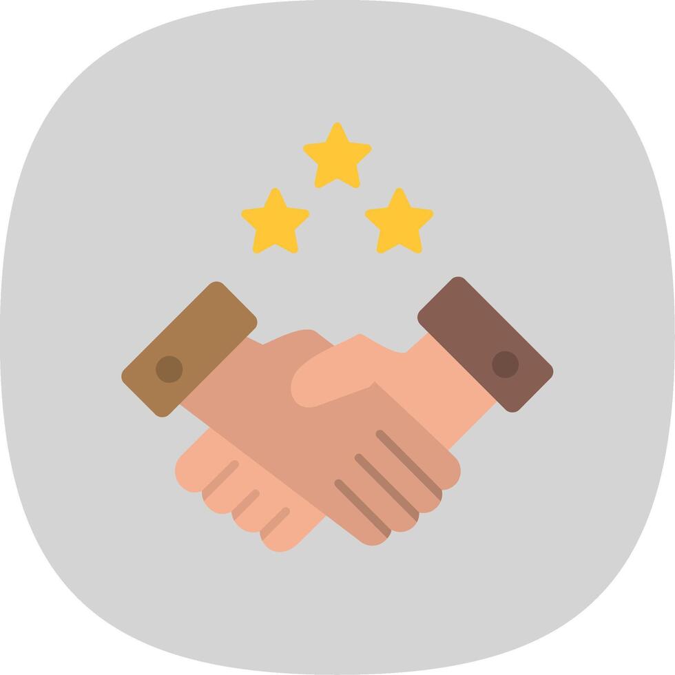 Partnership Handshake Flat Curve Icon vector