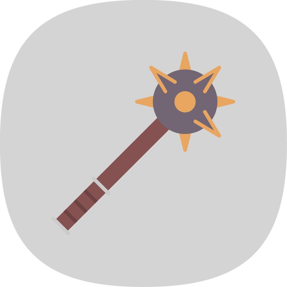 Mace Flat Curve Icon vector