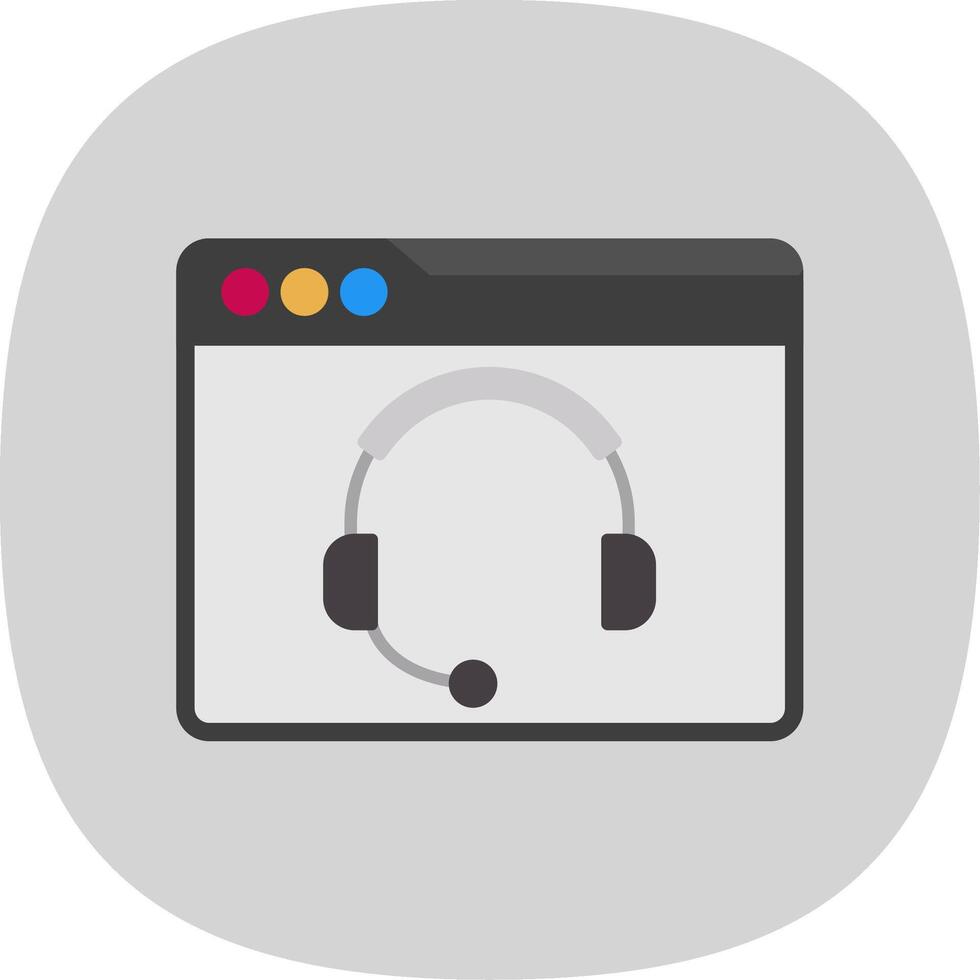 Website Support Flat Curve Icon vector
