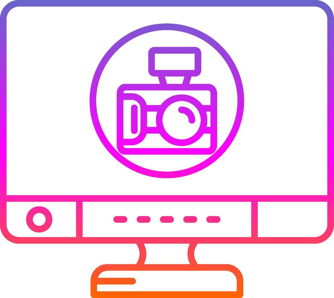 Camera Line Gradient Icon vector