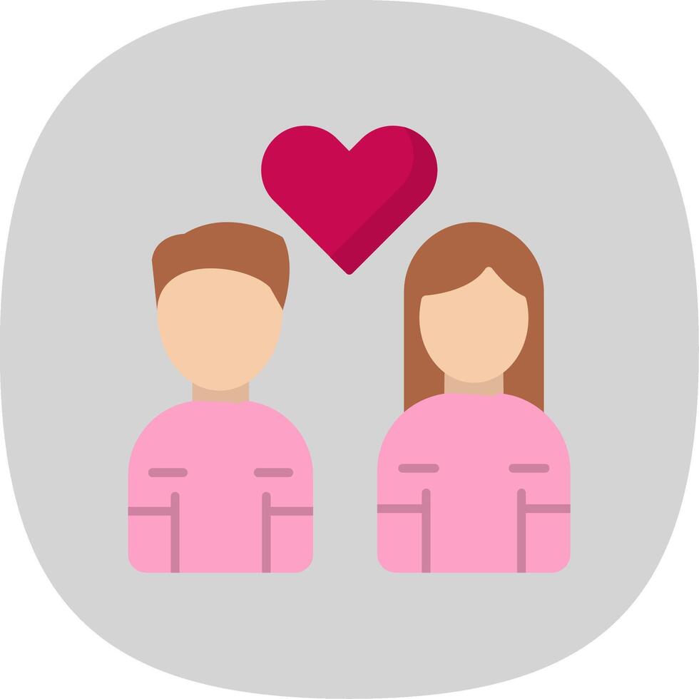 Heart Flat Curve Icon vector