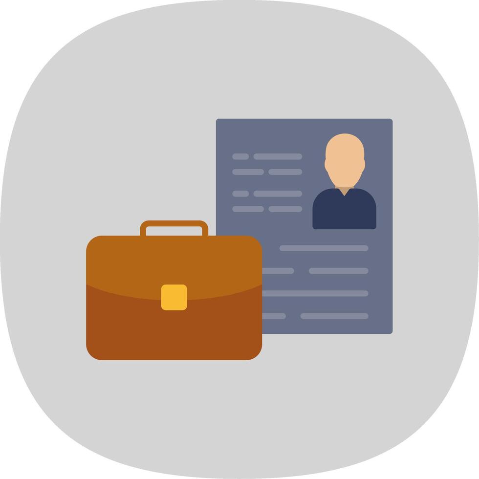 Suitcase Flat Curve Icon vector
