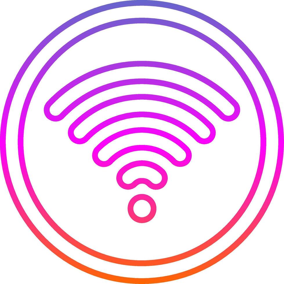 icono de gradiente de línea wifi vector