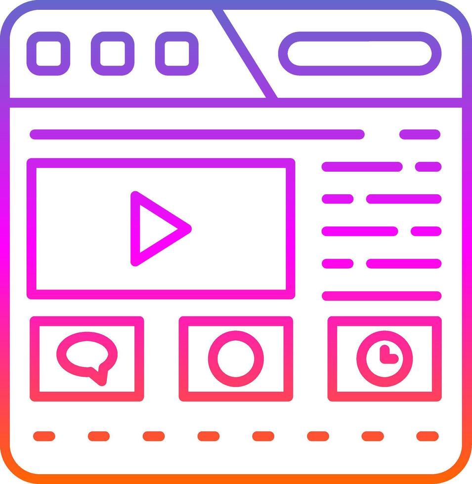 Website Line Gradient Icon vector