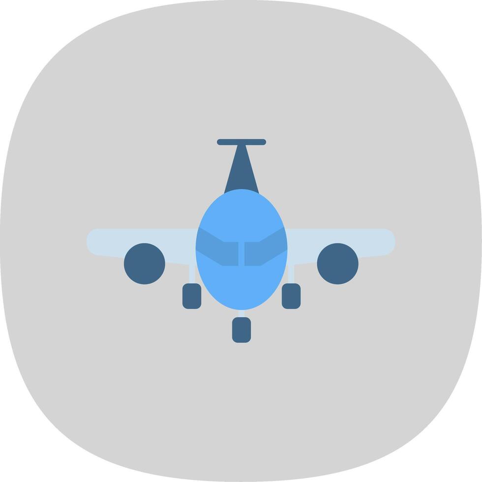 Airplane Flat Curve Icon vector