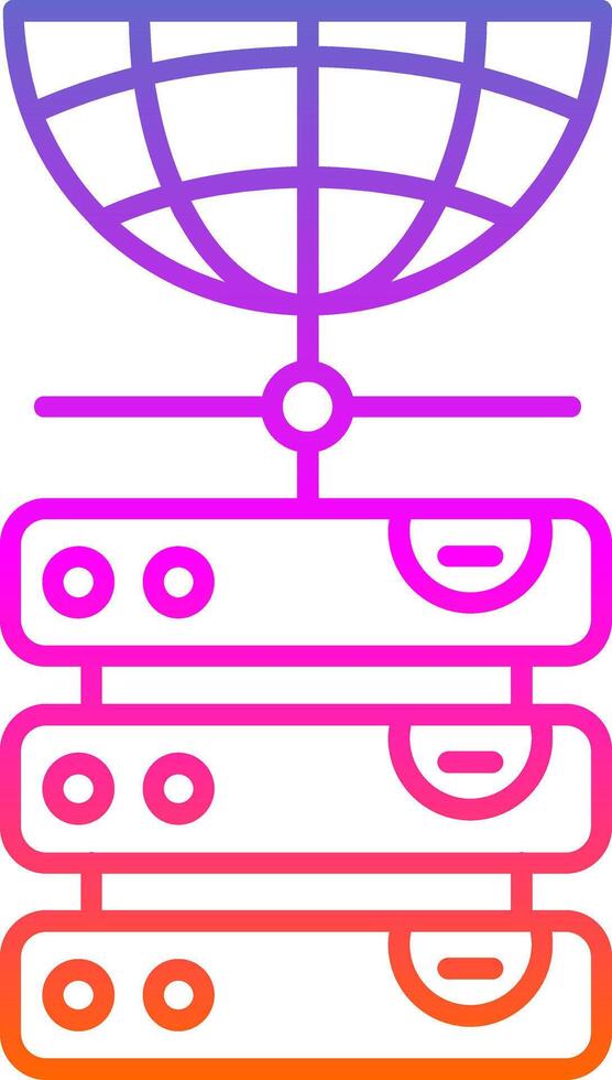 Database Line Gradient Icon vector