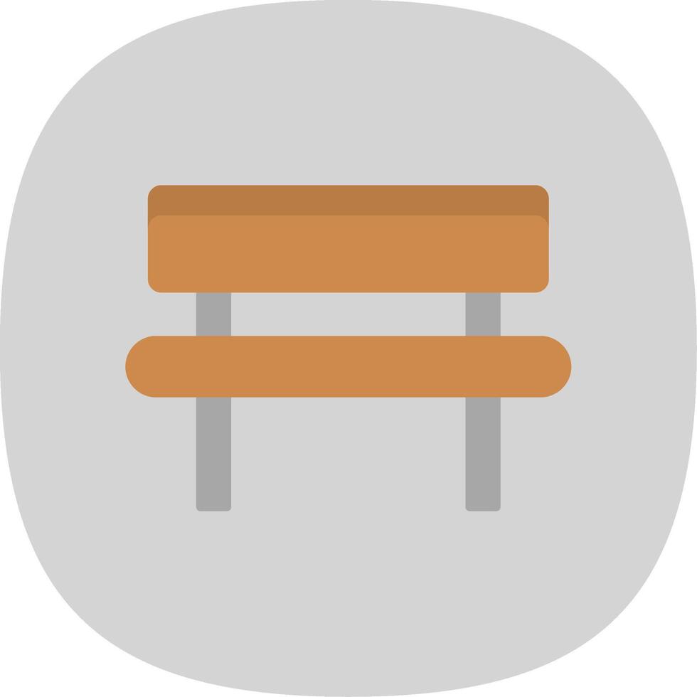 Bench Flat Curve Icon vector