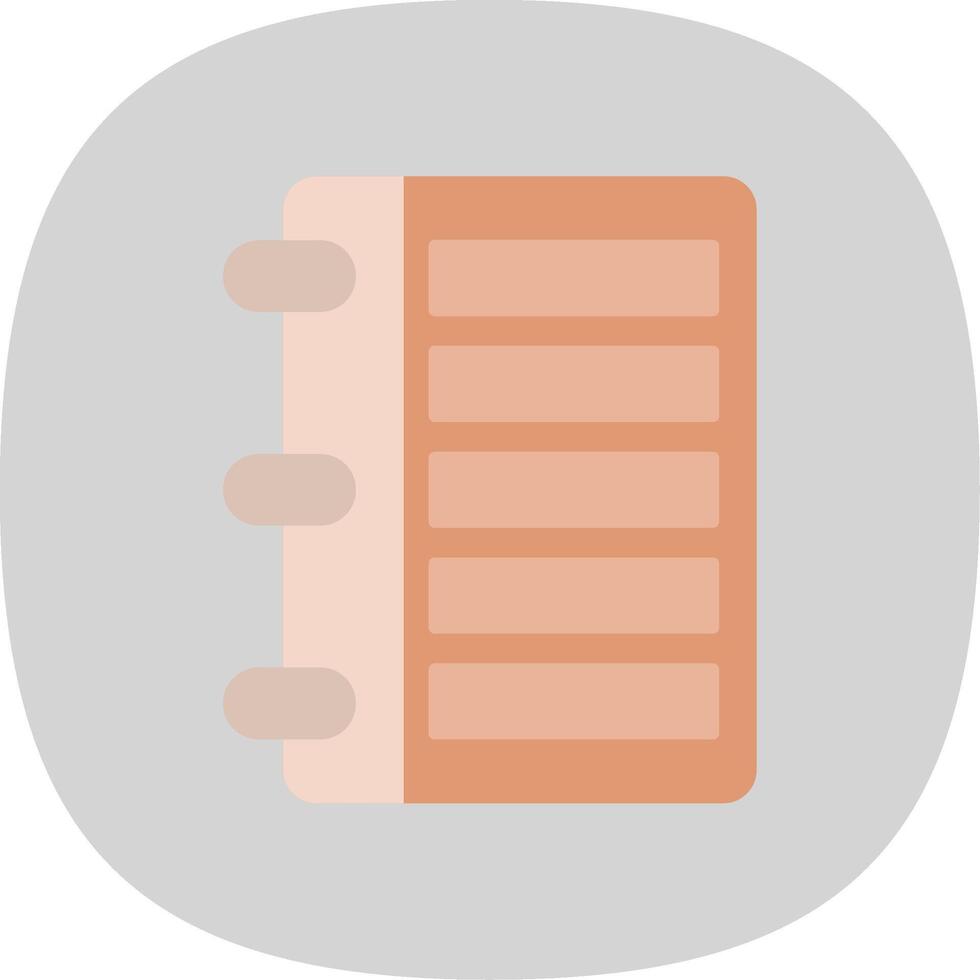 Diary Flat Curve Icon vector