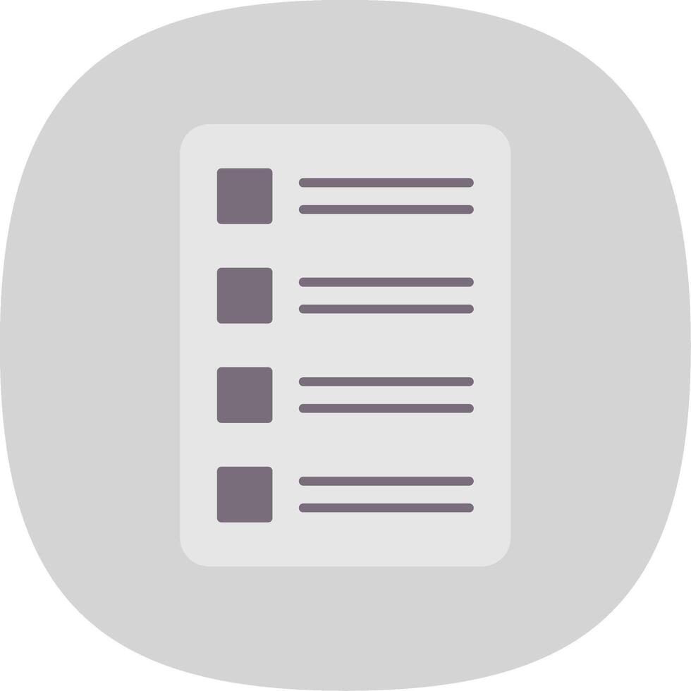 Task List Flat Curve Icon vector