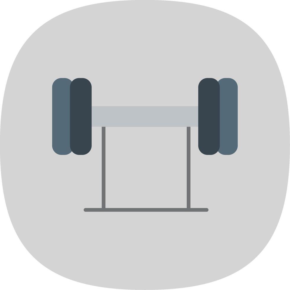 Barbell Flat Curve Icon vector