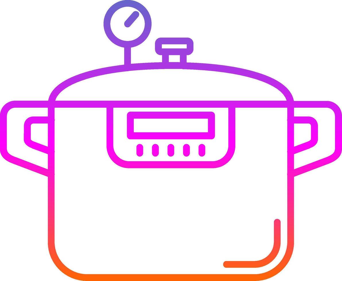 Pressure cooker Line Gradient Icon vector