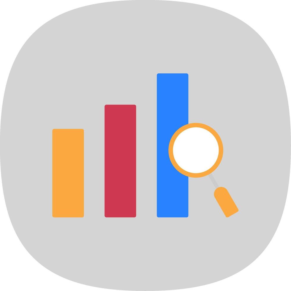 Chart Flat Curve Icon vector