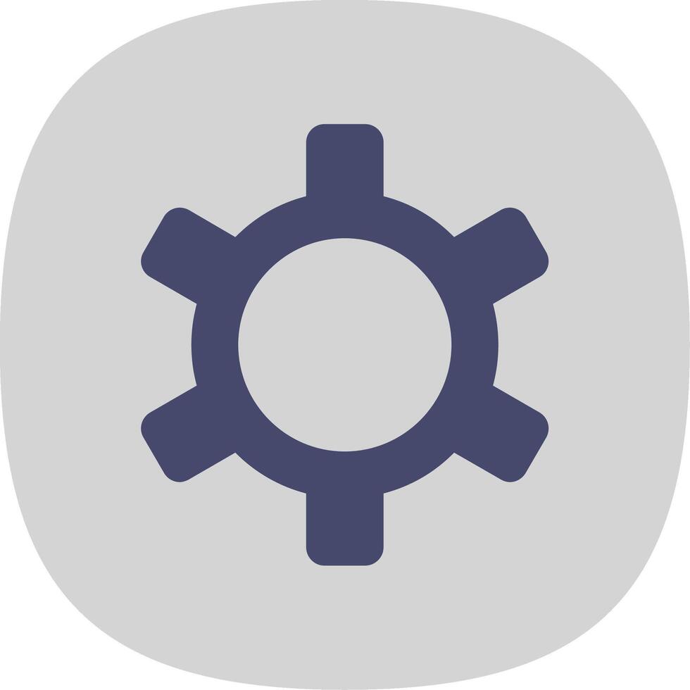 Gear Flat Curve Icon vector