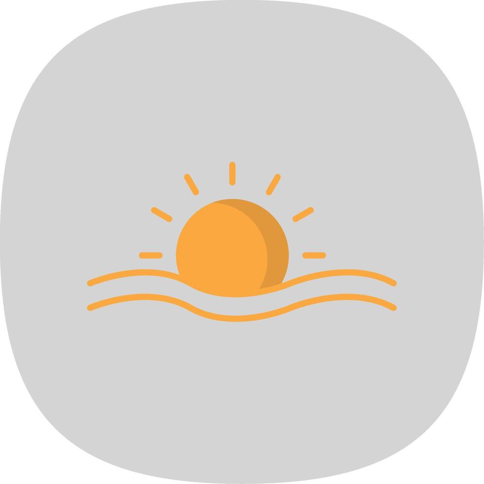 Sun Flat Curve Icon vector