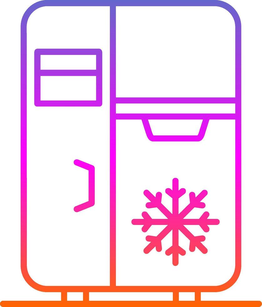 icono de gradiente de línea de refrigerador vector