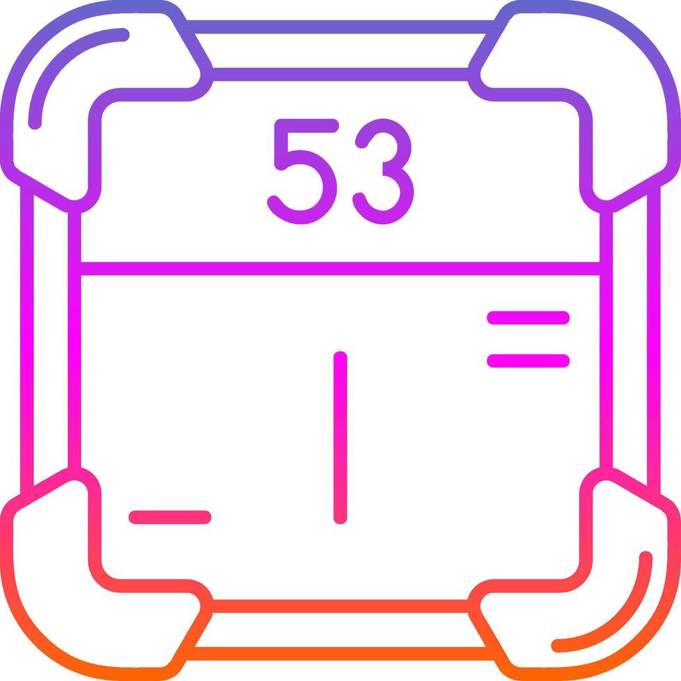 Iodine Line Gradient Icon vector