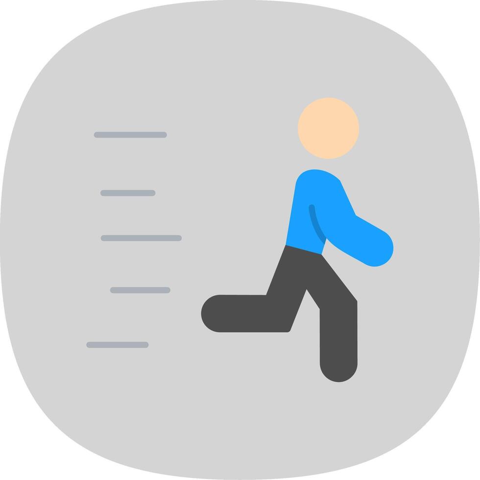 Runner Flat Curve Icon vector