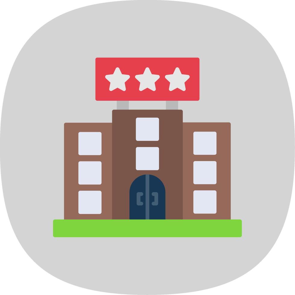 Hotel Flat Curve Icon vector