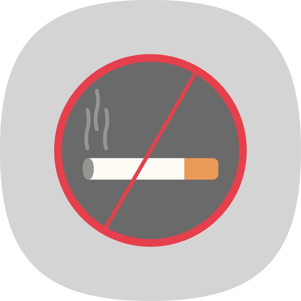 No Smoking Flat Curve Icon vector