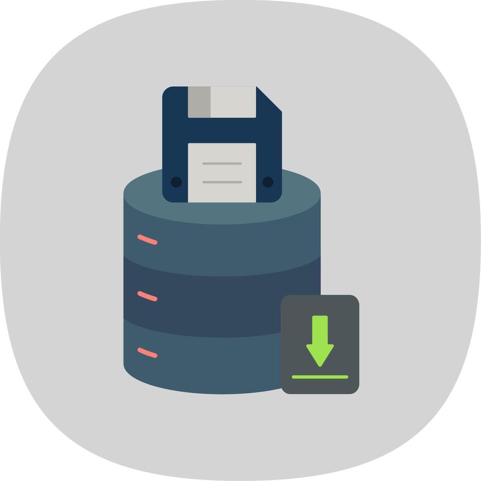 Save Data Flat Curve Icon vector