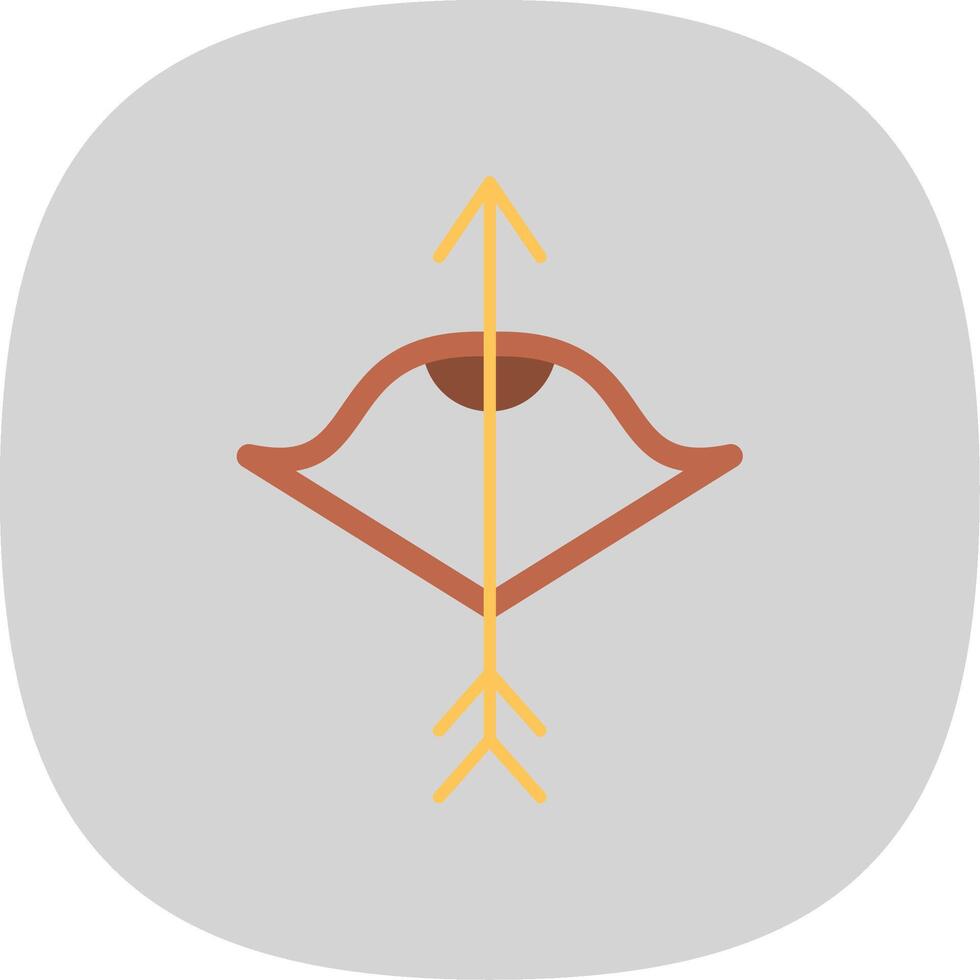 Crossbow Flat Curve Icon vector
