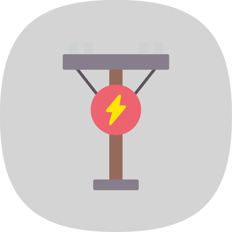 Electric Pole Flat Curve Icon vector