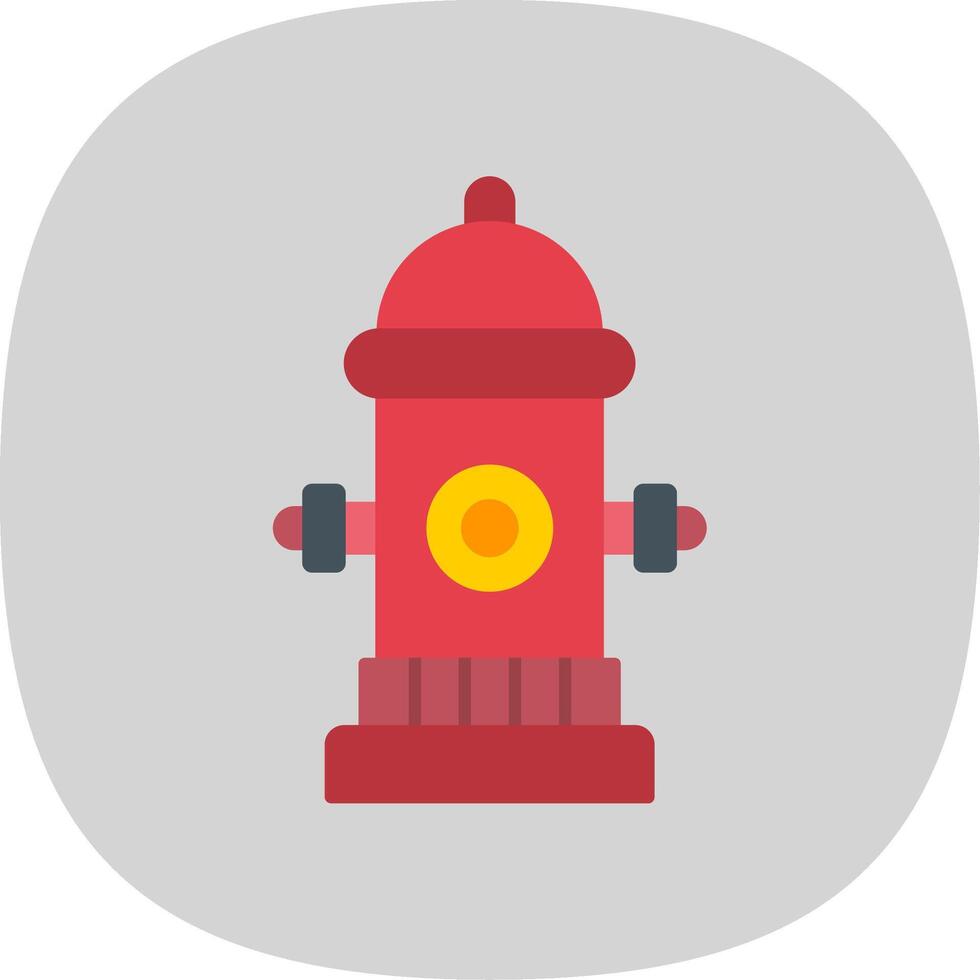 Fire Hydrant Flat Curve Icon vector