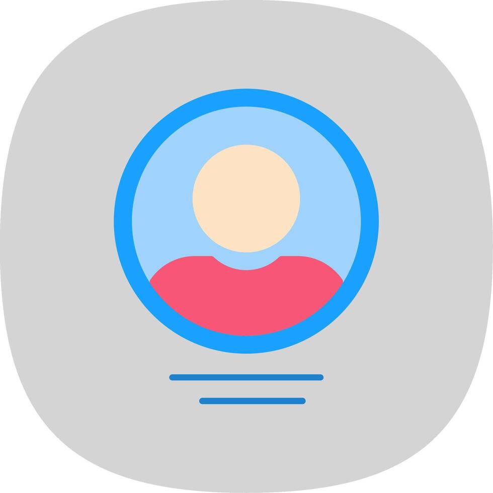 Profile Flat Curve Icon vector